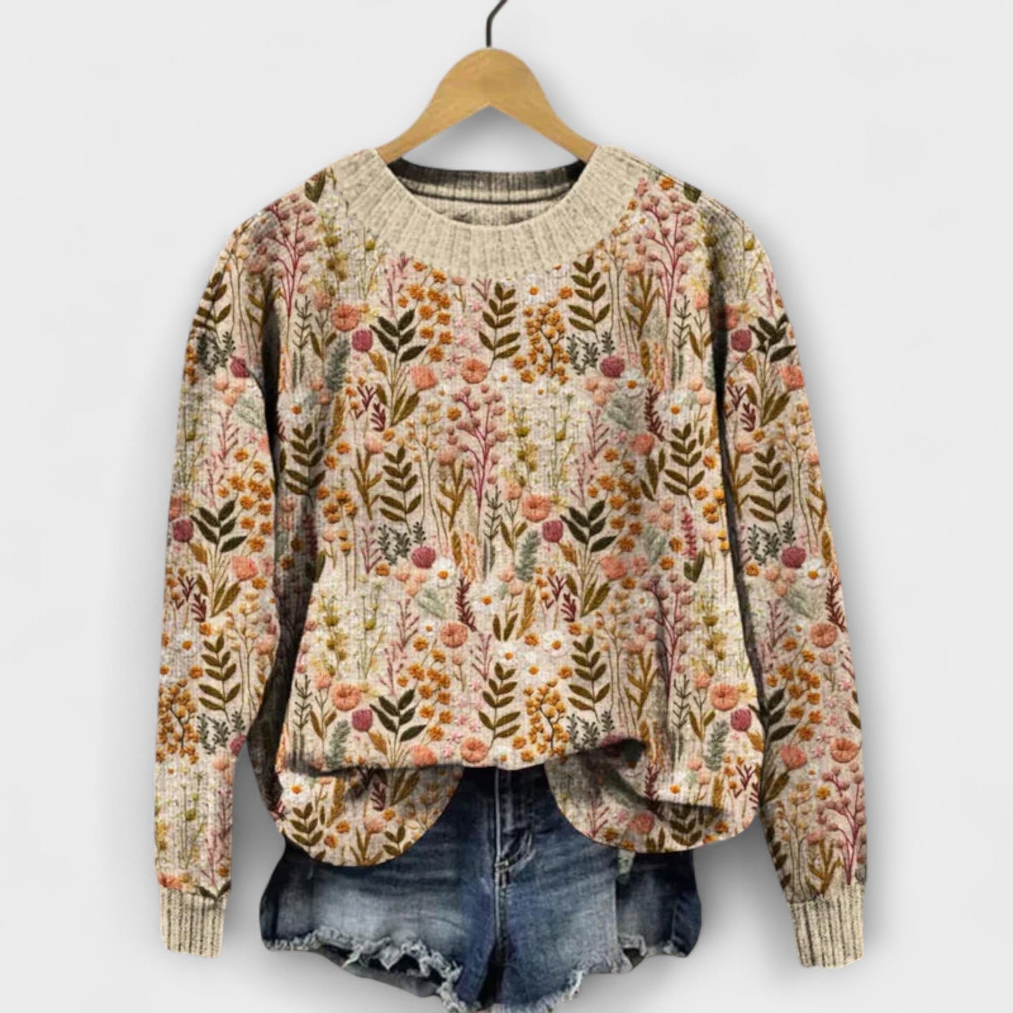 Tina - Elegante Bloemenprint Trui