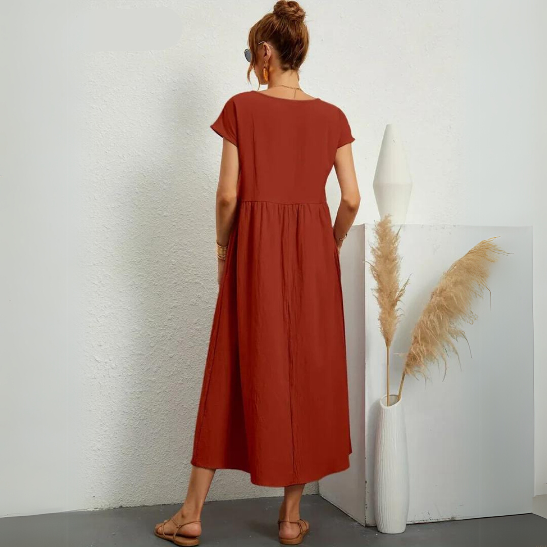 Isla - Casual Katoenen Midi-jurk