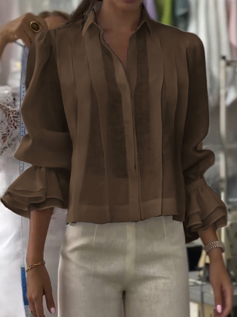 Madeleine | Blouse ample en coton à manches à volants