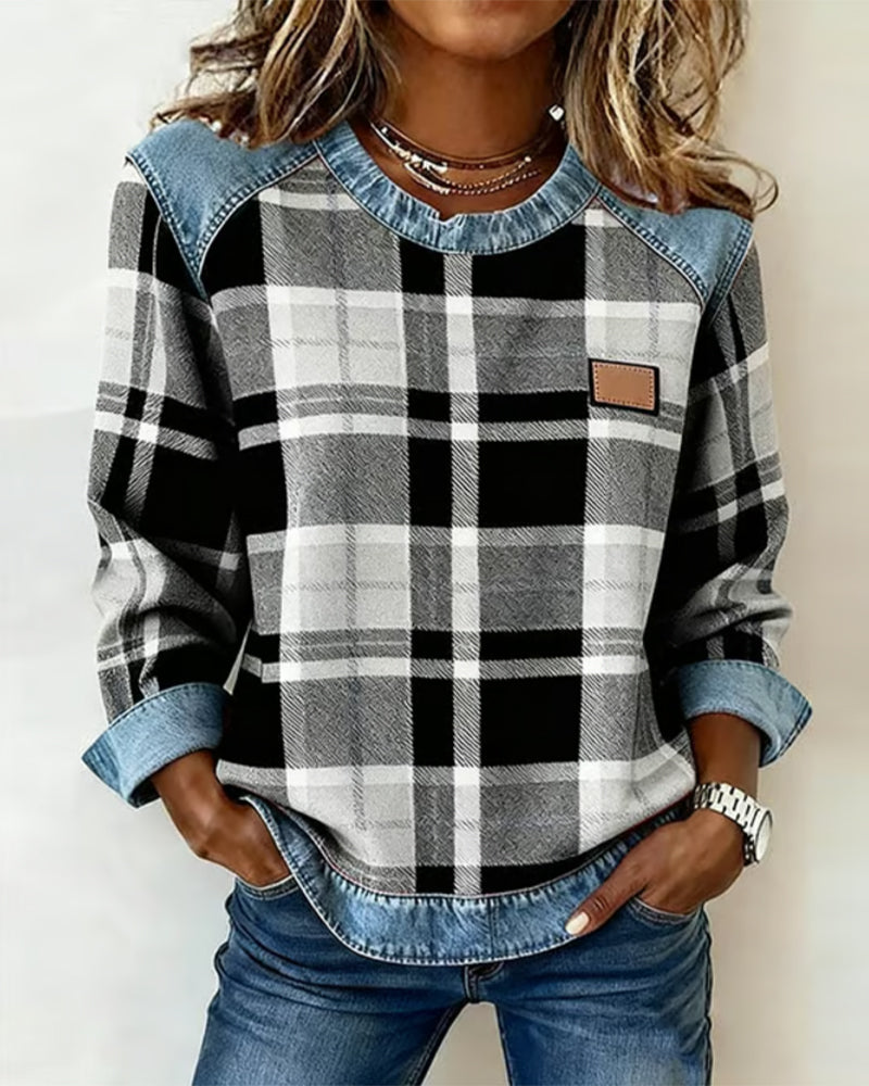 Célia - Sweatshirt Patchwork Audacieux