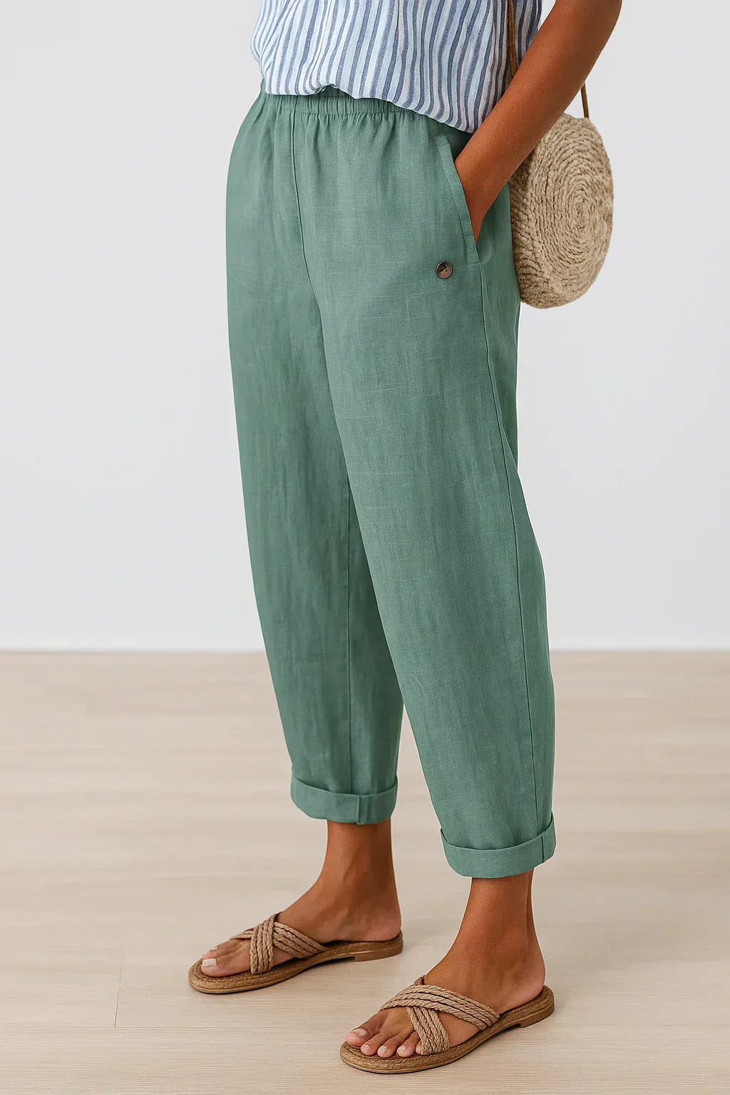 Edith - Elegante Lichtgewicht Linnen en Katoenen Broek