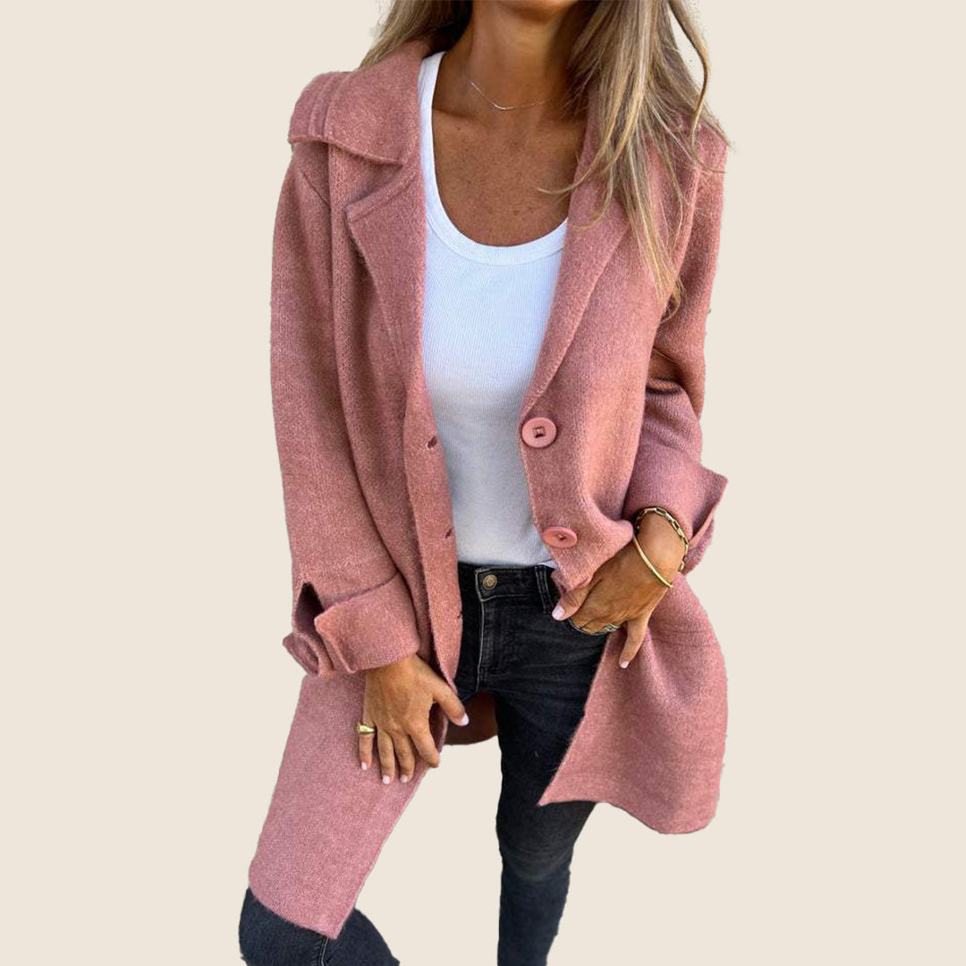 Frankie | Relaxte oversized mantel met revers