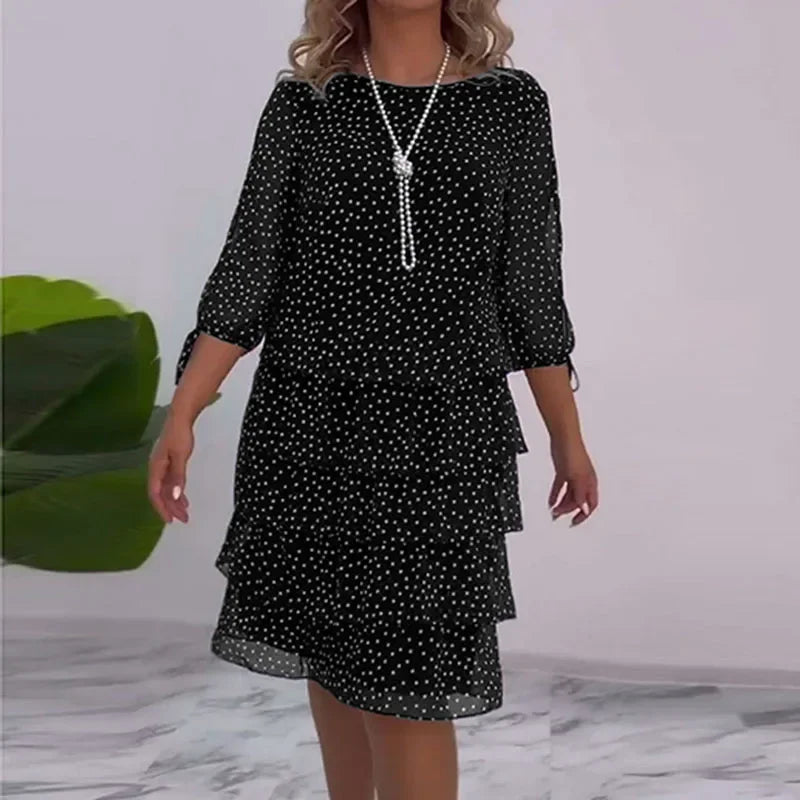 Ella - Elegante Midi-Jurk Met Stippen