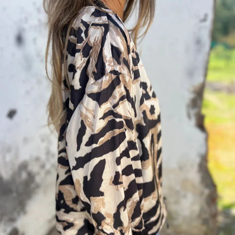 Hélène | Bomberjack met zebraprint en ritssluiting