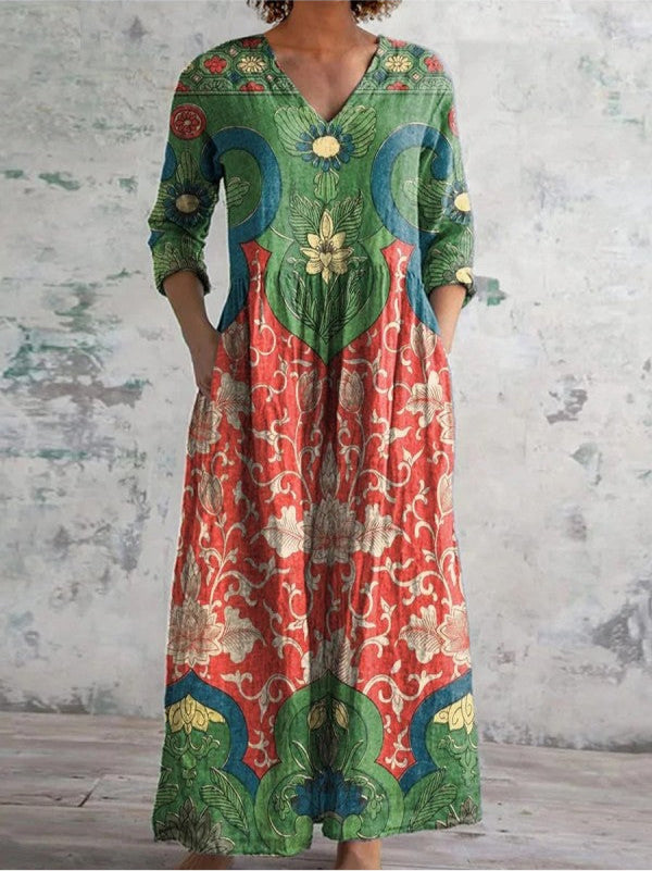 Judith - Elegante Maxi Jurk Met Bloemenprint