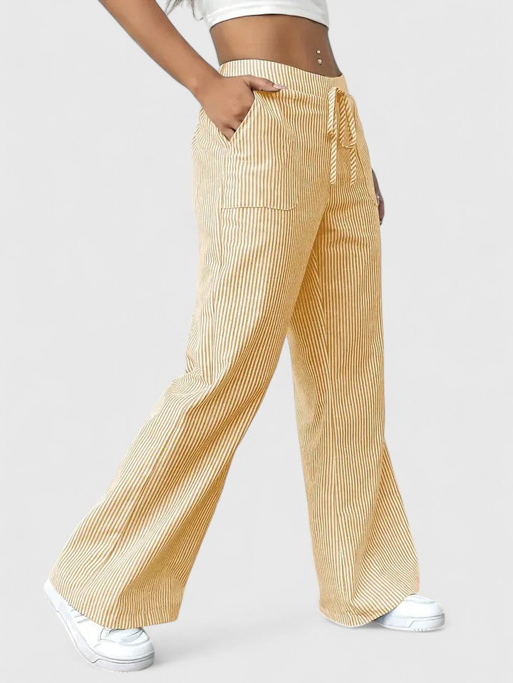 Nicole™ | Gestreept broek met wijde pijpen