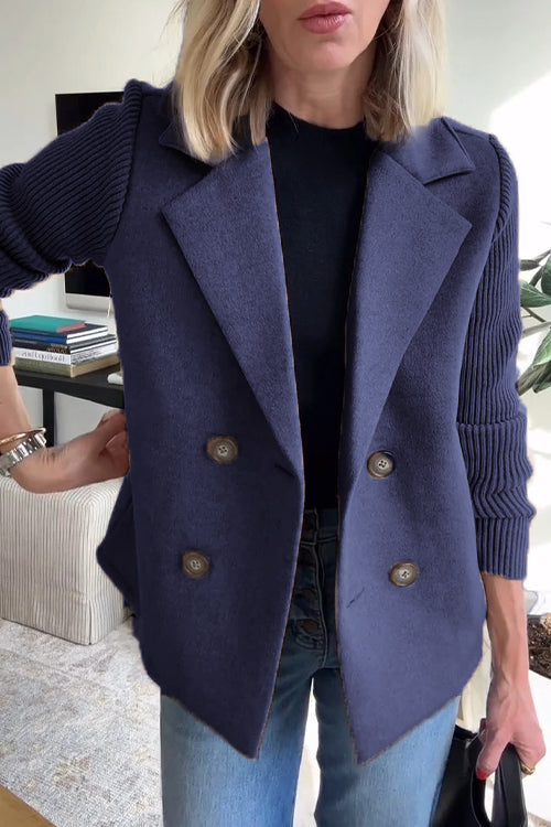 Amelia™ | Elegante blazer met gebreide mouwen