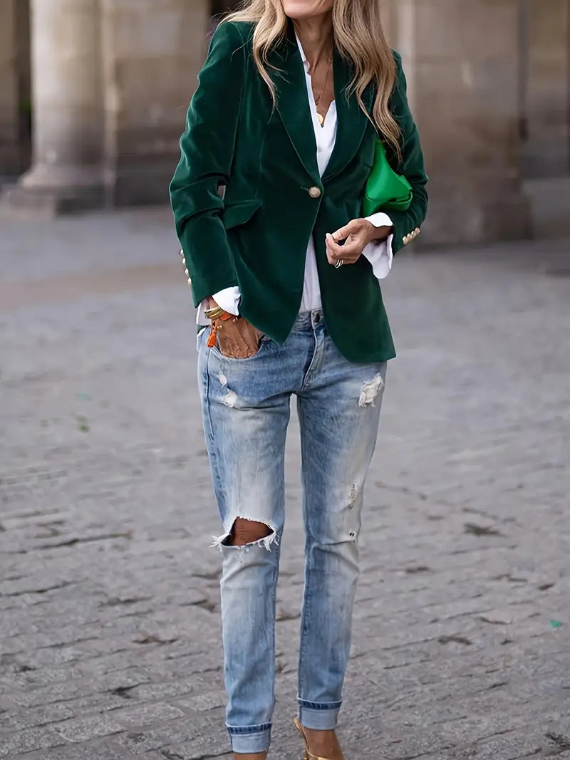 JULISSA | VESTE EN VELOURS ÉLÉGANTE
