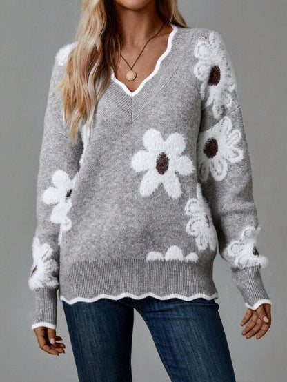 Thea - Elegante Bloemen Pullover