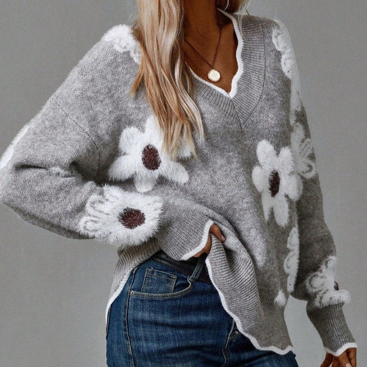 Thea - Elegante Bloemen Pullover