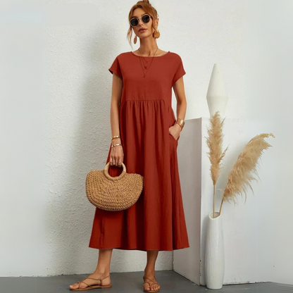 Isla - Casual Katoenen Midi-jurk