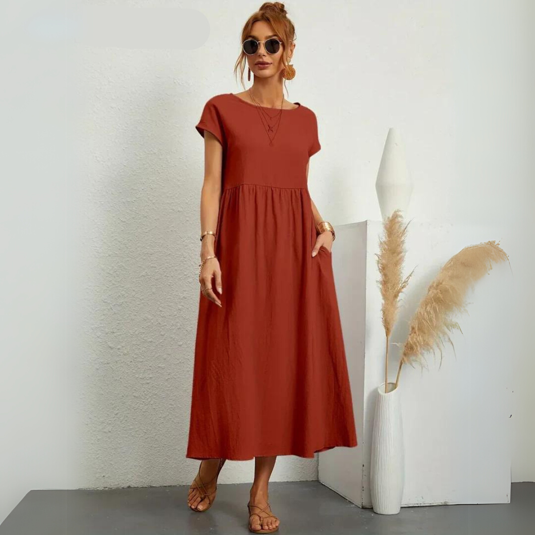 Isla - Casual Katoenen Midi-jurk