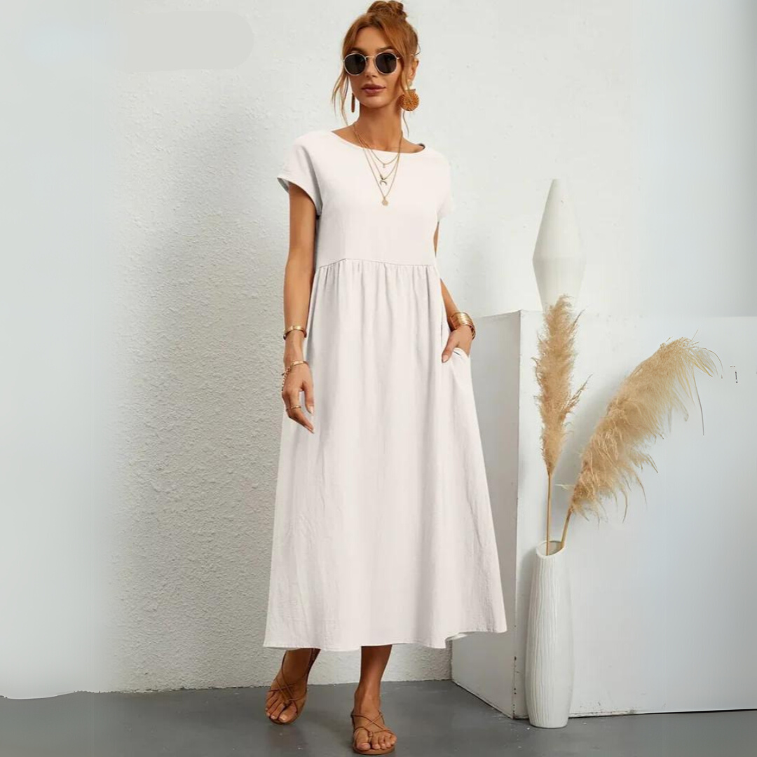 Isla - Casual Katoenen Midi-jurk