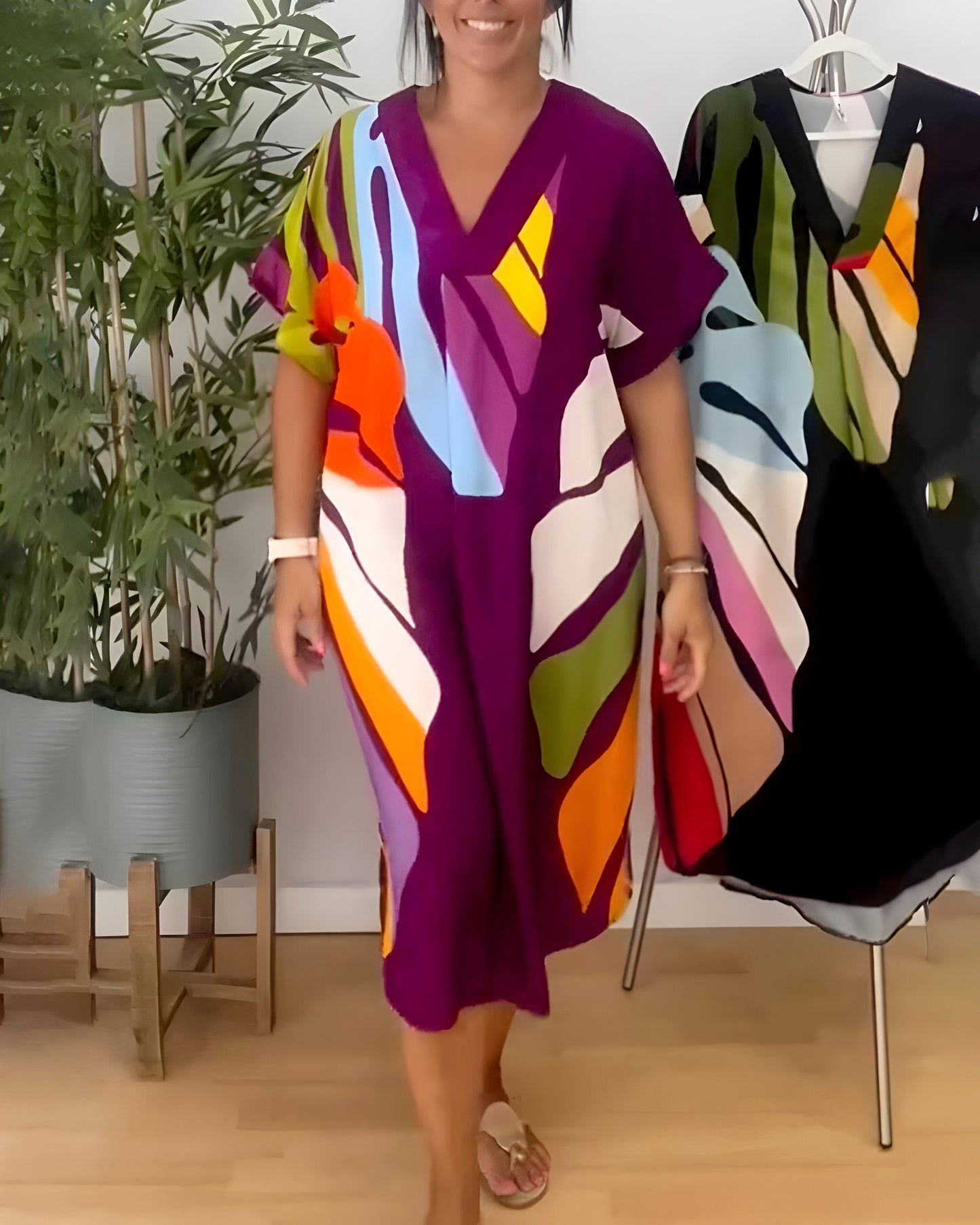 Rosaline - Gekleurde Casual Jurk