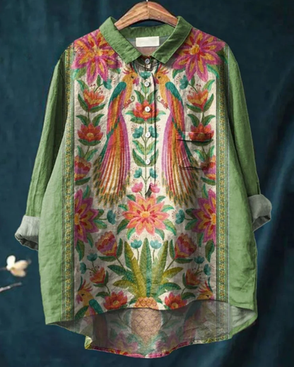Jenny | Elegante blouse met bloemenprint en knopen
