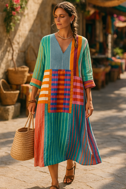 Malia - Elegante geometrische jurk