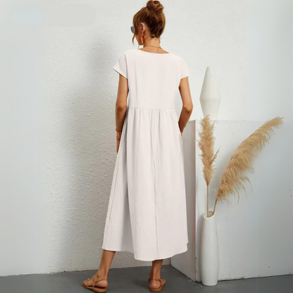 Isla - Casual Katoenen Midi-jurk