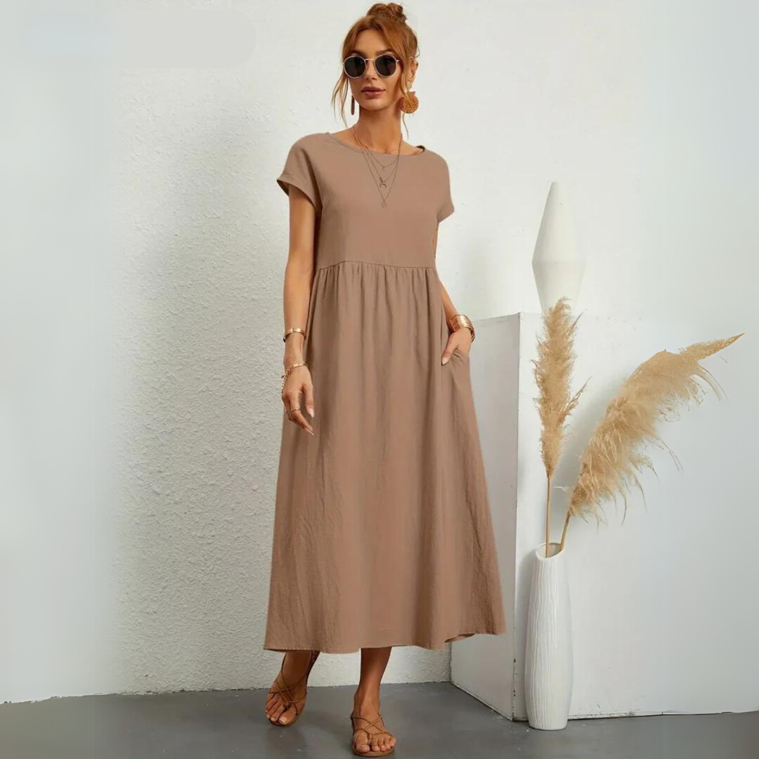 Isla - Casual Katoenen Midi-jurk