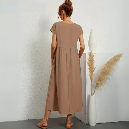 Isla - Casual Katoenen Midi-jurk