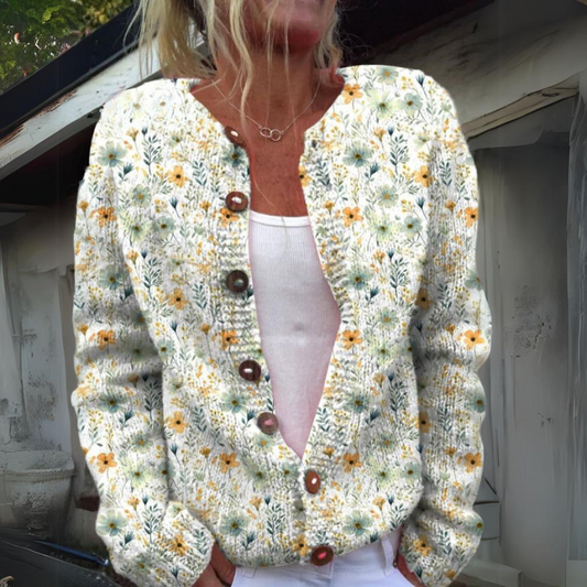 Amelie - Elegant Cardigan met Bloemenpatroon
