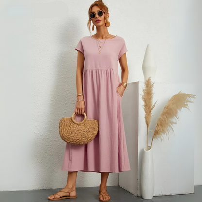 Isla - Casual Katoenen Midi-jurk