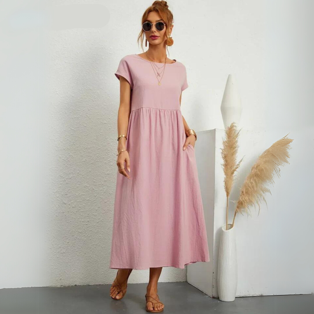 Isla - Casual Katoenen Midi-jurk