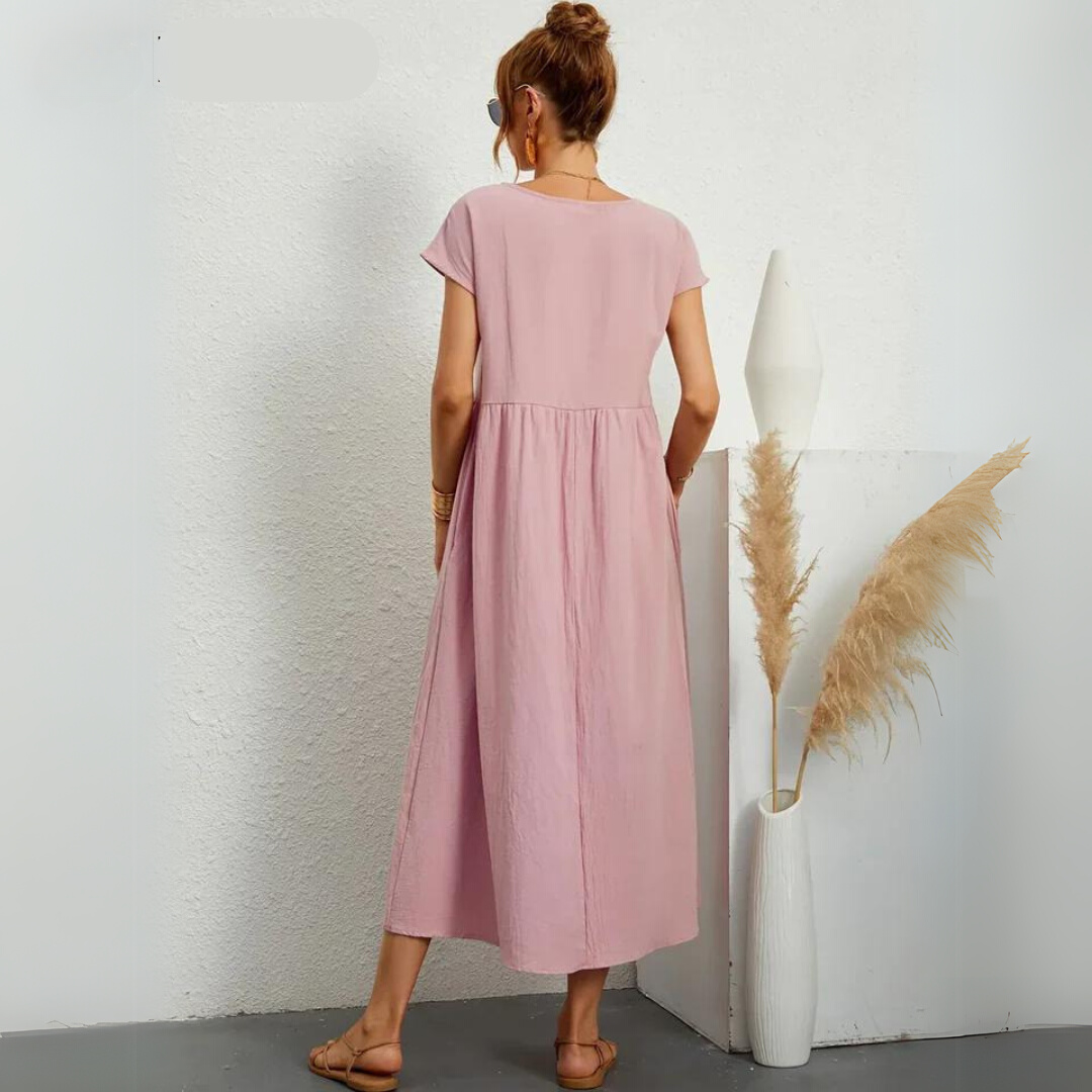 Isla - Casual Katoenen Midi-jurk