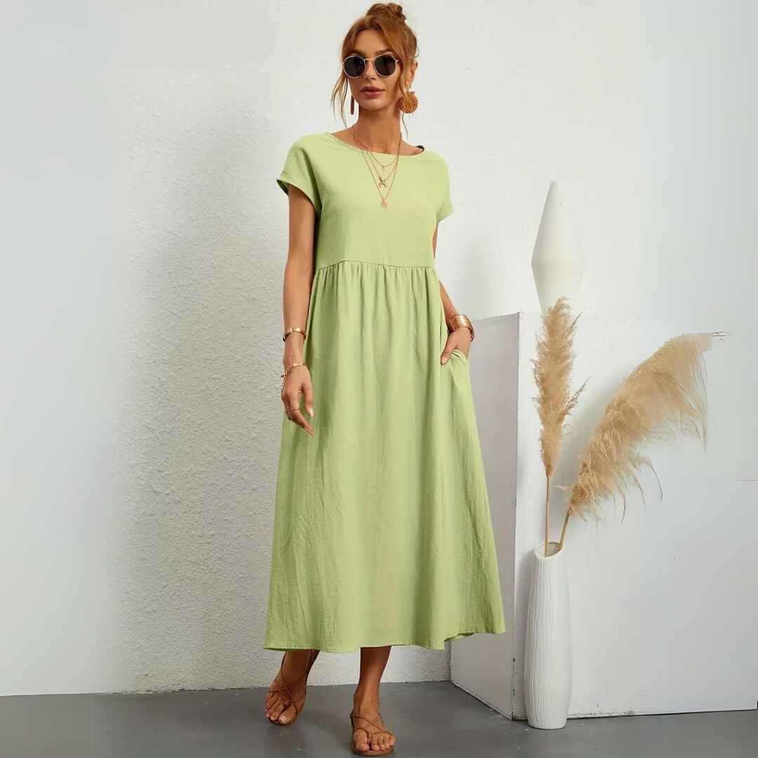 Isla - Casual Katoenen Midi-jurk