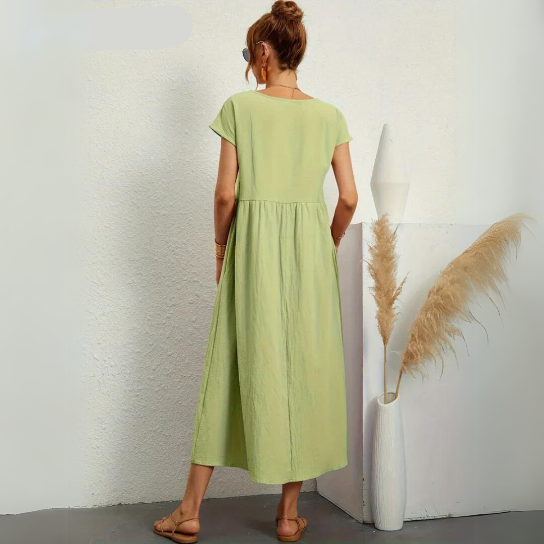 Isla - Casual Katoenen Midi-jurk