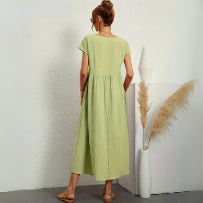 Isla - Casual Katoenen Midi-jurk