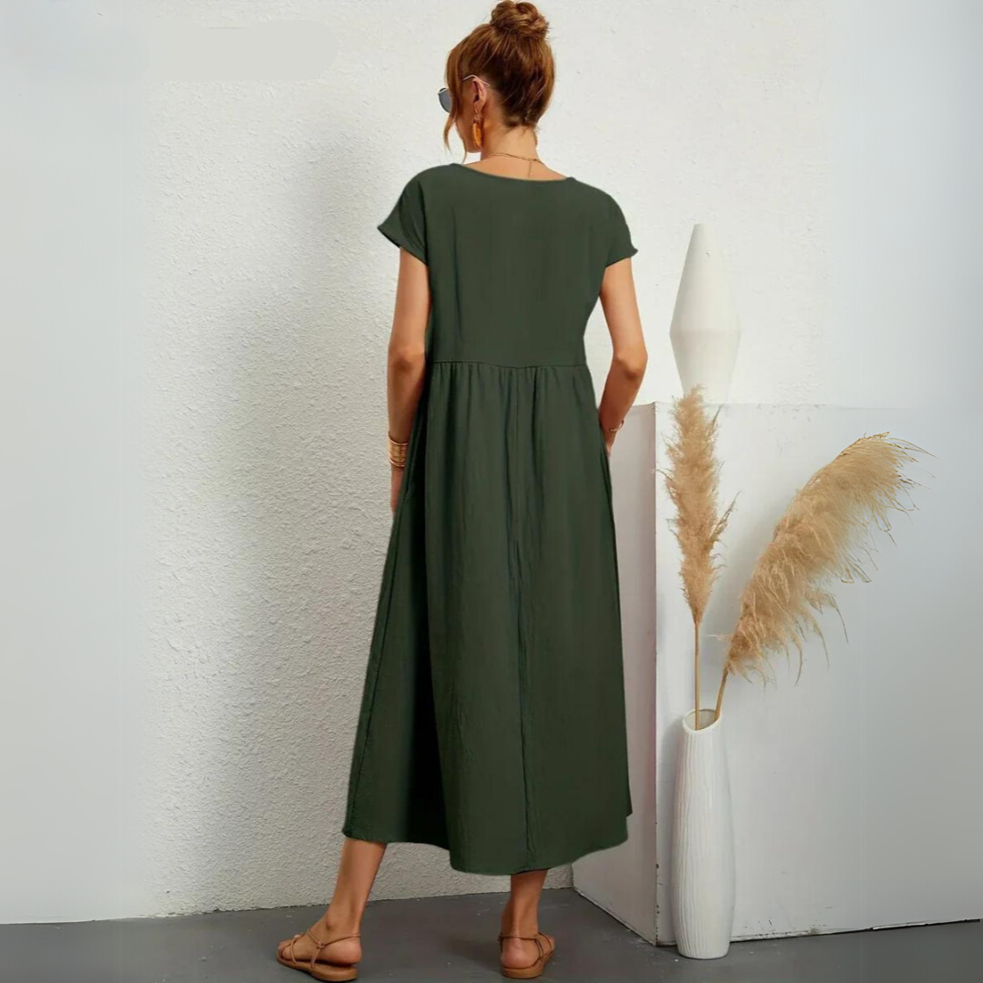 Isla - Casual Katoenen Midi-jurk