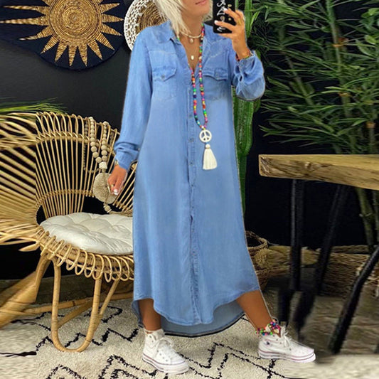 Yara - Elegante Maxi-Denimjurk
