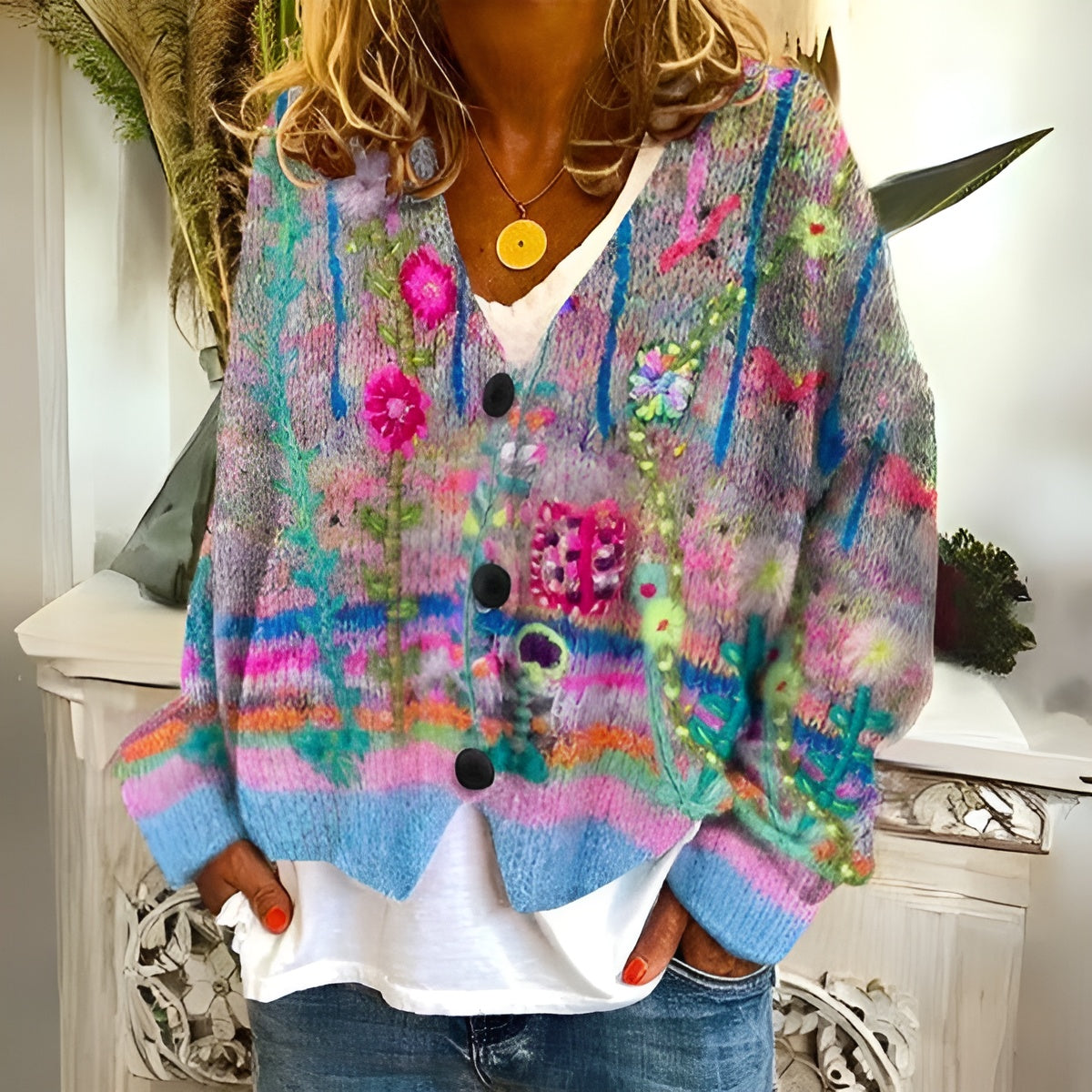 Emma - Cardigan Bloemen Boho