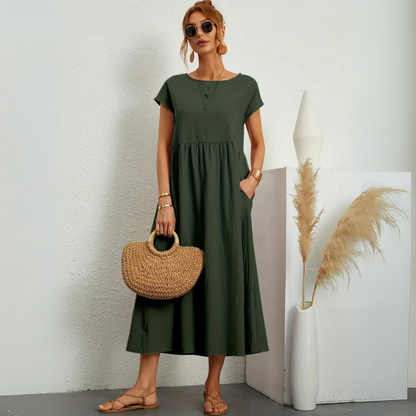 Isla - Casual Katoenen Midi-jurk