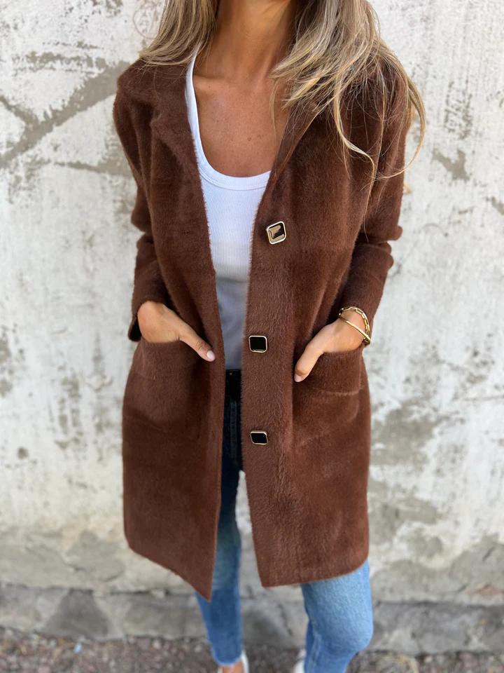 Cassandre | Manteau en velours de longueur moyenne