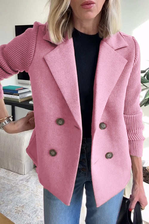 Amelia™ | Elegante blazer met gebreide mouwen