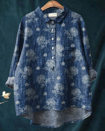 Jenny | Elegante blouse met bloemenprint en knopen