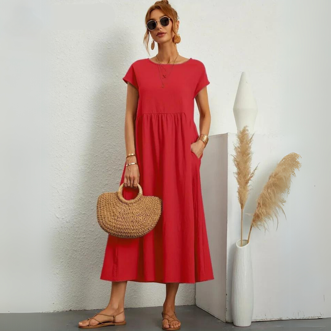 Isla - Casual Katoenen Midi-jurk