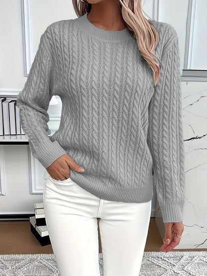 Lena – Pull en tricot à torsades pour femme