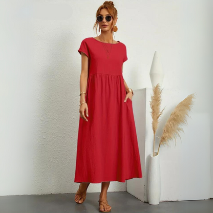 Isla - Casual Katoenen Midi-jurk