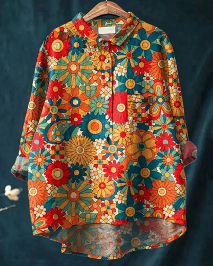 Jenny | Elegante blouse met bloemenprint en knopen