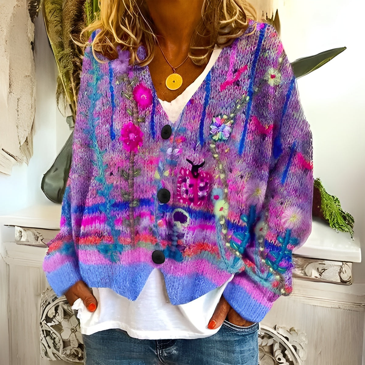 Emma - Cardigan Bloemen Boho