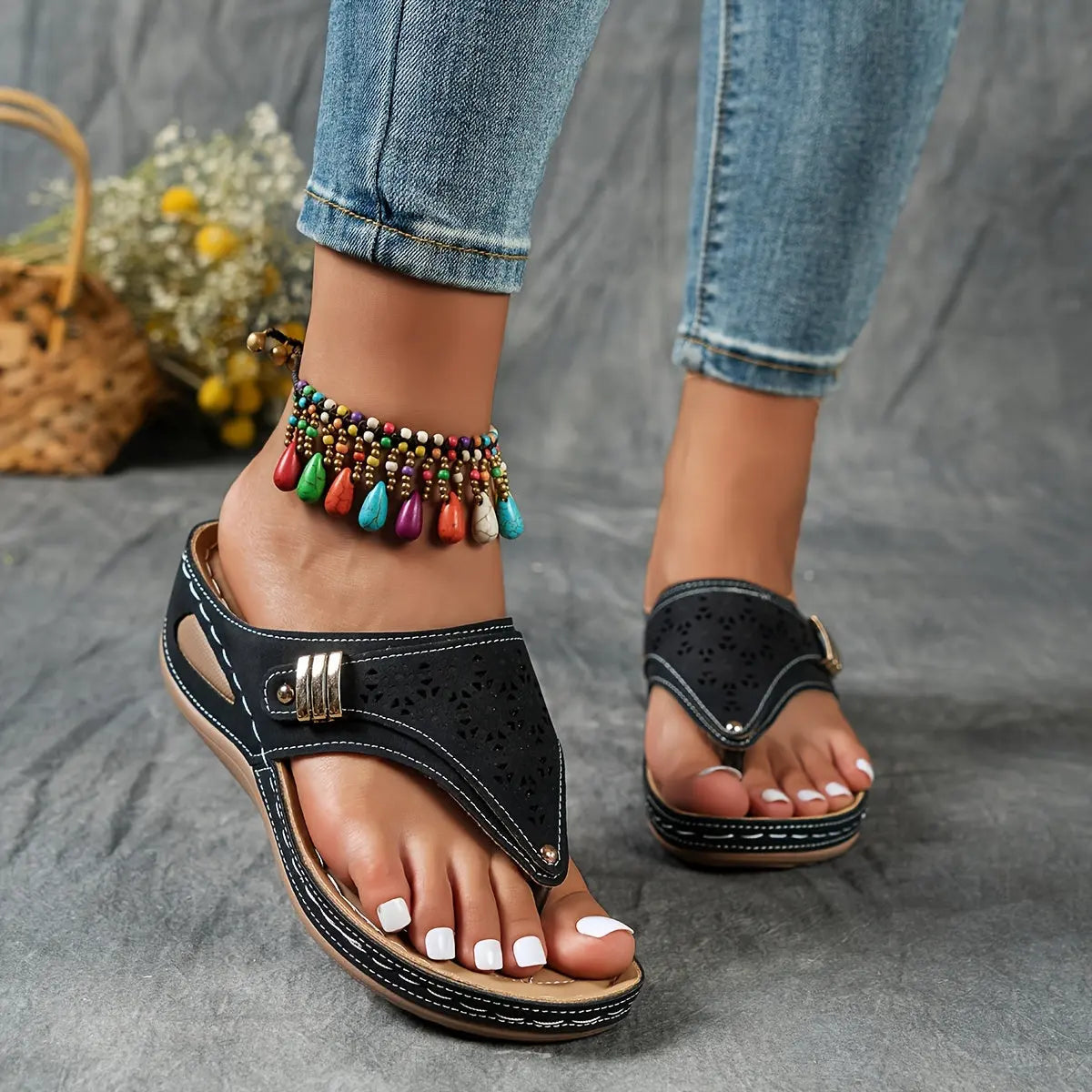 Élodie™ - Dames open teen sleehak sandalen