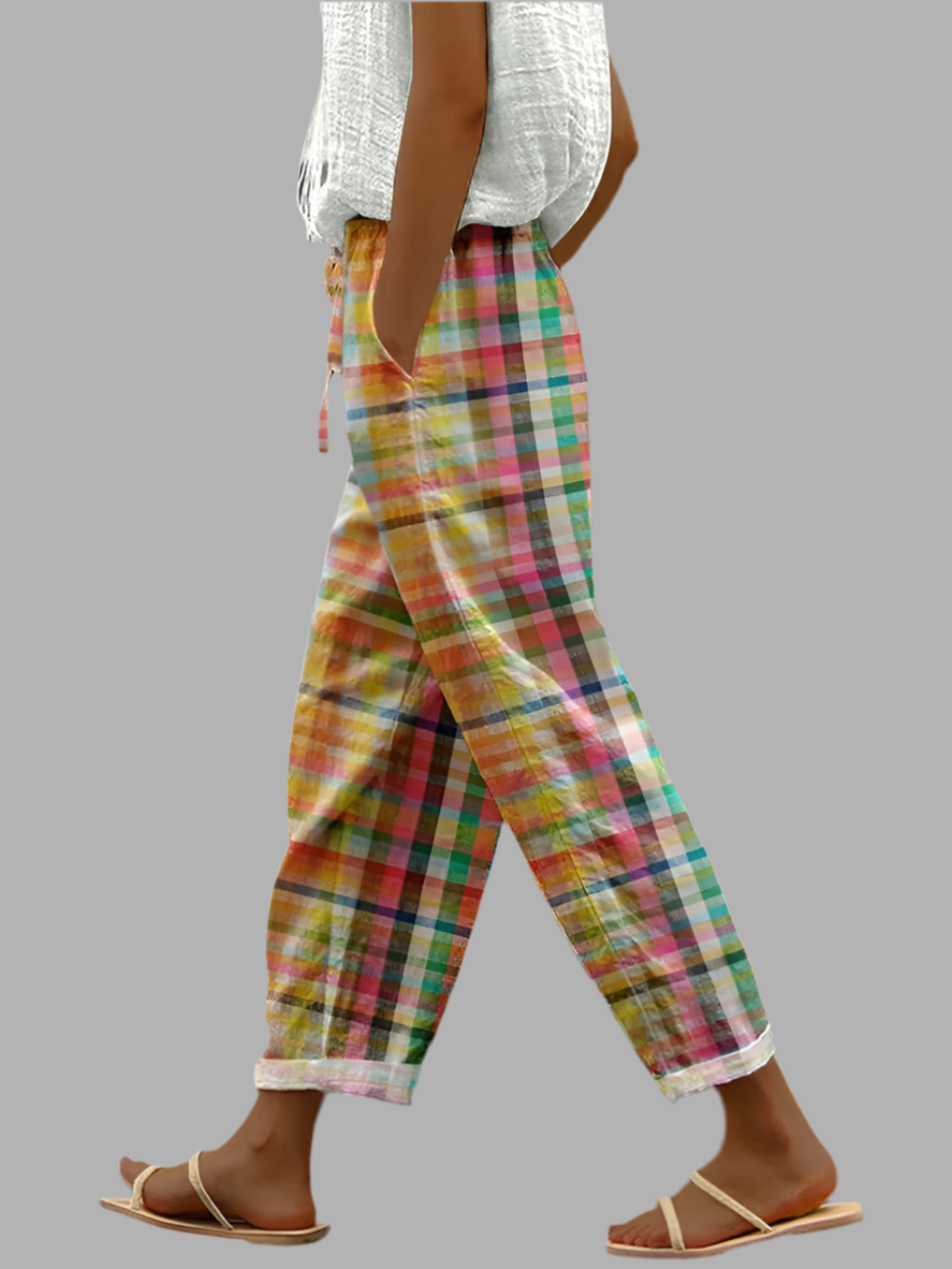 Noëlle - Retro Geruite Broek