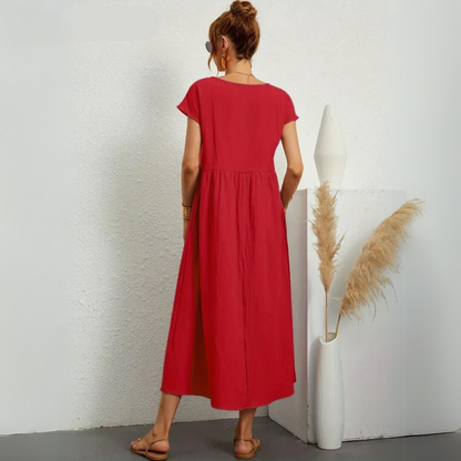 Isla - Casual Katoenen Midi-jurk