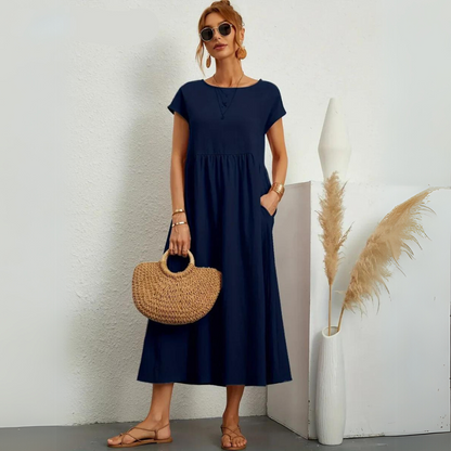 Isla - Casual Katoenen Midi-jurk