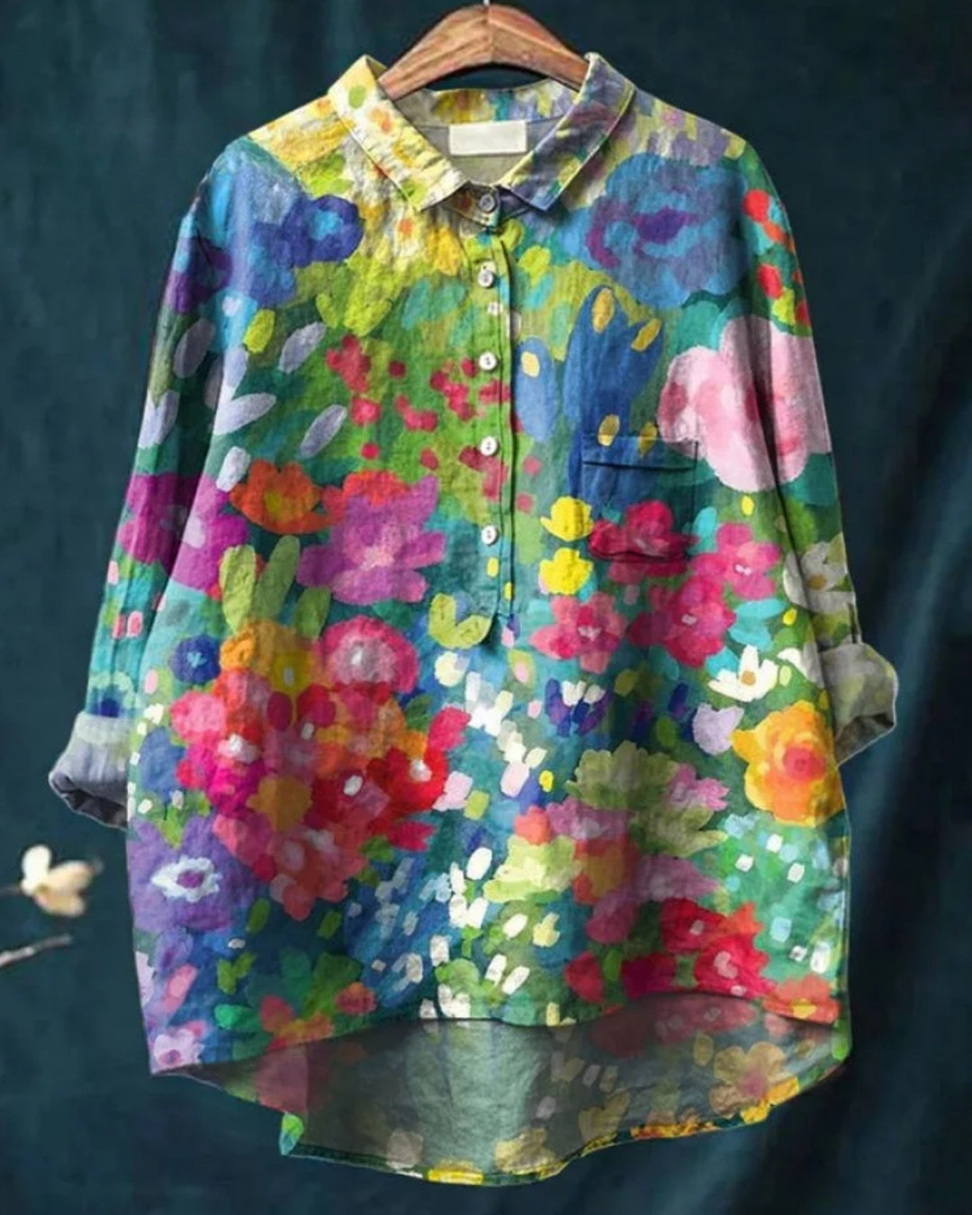 Jenny | Elegante blouse met bloemenprint en knopen