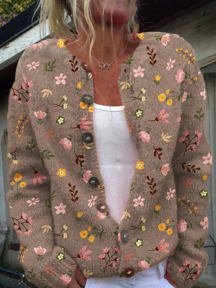 Amelie - Elegant Cardigan met Bloemenpatroon