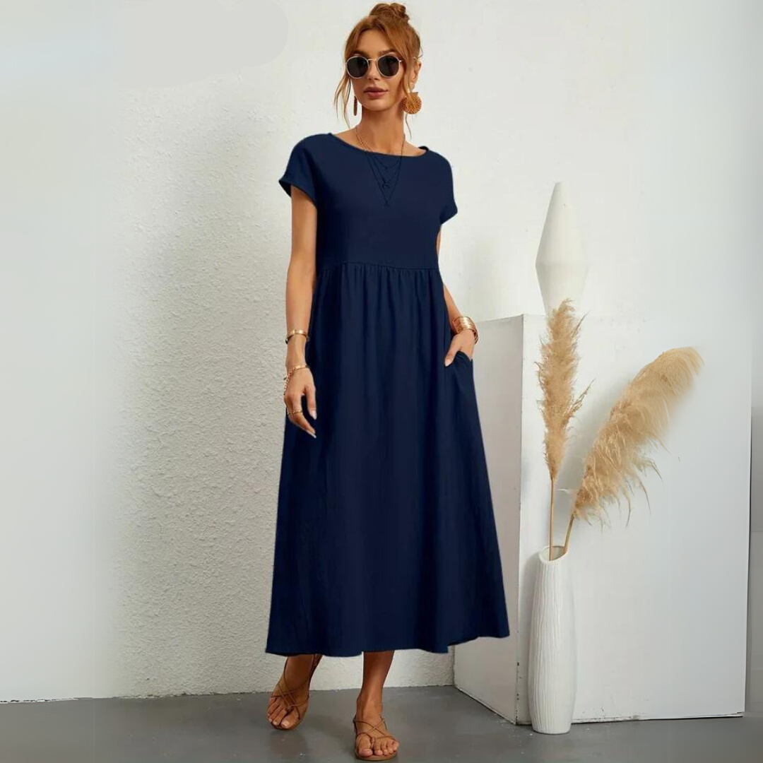 Isla - Casual Katoenen Midi-jurk