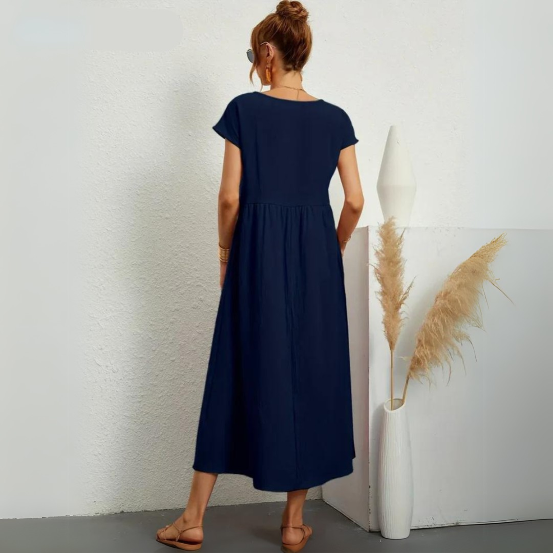 Isla - Casual Katoenen Midi-jurk
